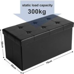 Zitpoef, Zitbank Met Opbergruimte, Opvouwbaar, Zwart 11 Zitpoef, Zitbank Met Opbergruimte, Opvouwbaar, Zwart -Leenbakker Winkel 120c2cd0320347ccb61b15ddbaffed1f
