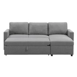 Slaapbank Turijn Met Opbergruimte - Grijs - 82x215x145 Cm -Leenbakker Winkel 12600490 0102