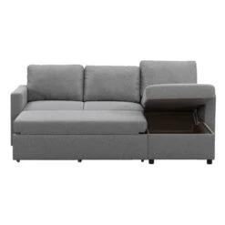 Slaapbank Turijn Met Opbergruimte - Grijs - 82x215x145 Cm -Leenbakker Winkel 12600490 0103