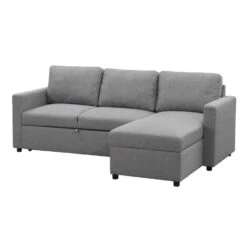 Slaapbank Turijn Met Opbergruimte - Grijs - 82x215x145 Cm -Leenbakker Winkel 12600490 0304