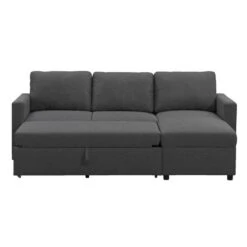 Slaapbank Turijn Met Opbergruimte - Antraciet - 82x215x145 Cm -Leenbakker Winkel 12600495 0102