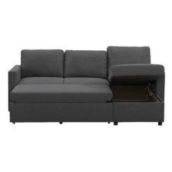 Slaapbank Turijn Met Opbergruimte - Antraciet - 82x215x145 Cm -Leenbakker Winkel 12600495 0103