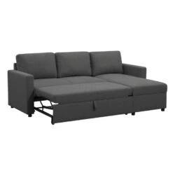 Slaapbank Turijn Met Opbergruimte - Antraciet - 82x215x145 Cm -Leenbakker Winkel 12600495 0302