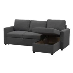 Slaapbank Turijn Met Opbergruimte - Antraciet - 82x215x145 Cm -Leenbakker Winkel 12600495 0305