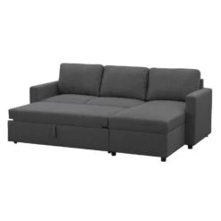 Slaapbank Turijn Met Opbergruimte - Antraciet - 82x215x145 Cm -Leenbakker Winkel 12600495 0306