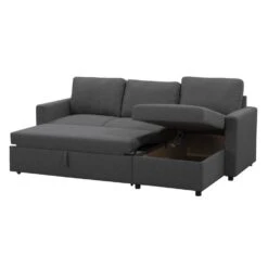 Slaapbank Turijn Met Opbergruimte - Antraciet - 82x215x145 Cm -Leenbakker Winkel 12600495 0307