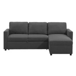 Slaapbank Turijn Met Opbergruimte - Antraciet - 82x215x145 Cm