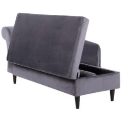 LUIRO - Chaise Longue - Donkergrijs - Linkerzijde - Fluweel -Leenbakker Winkel 16016101d0714b4897dfe5e864ff2ad9