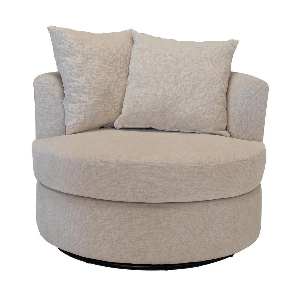 Fauteuil Beige Stof - Zithoogte 45cm - Thony Luxe 3 Fauteuil Beige Stof - Zithoogte 45cm - Thony Luxe - Afbeelding 3
