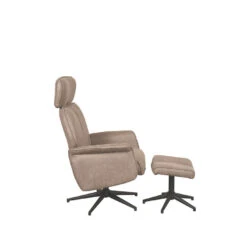 LABEL51 Fauteuil Verdal - Taupe - Micro Suede - Incl. Hocker - 79x77x109 Cm -Leenbakker Winkel 16ff1978241e4d96b80f0ca976facaed
