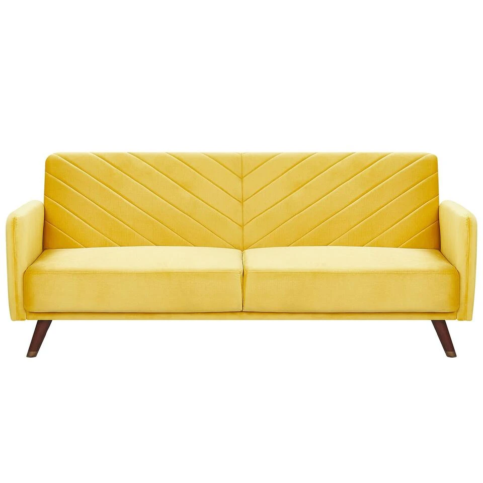 Beliani Driezitsbank - SENJA Geel Fluweel 1 Beliani Driezitsbank - SENJA Geel Fluweel