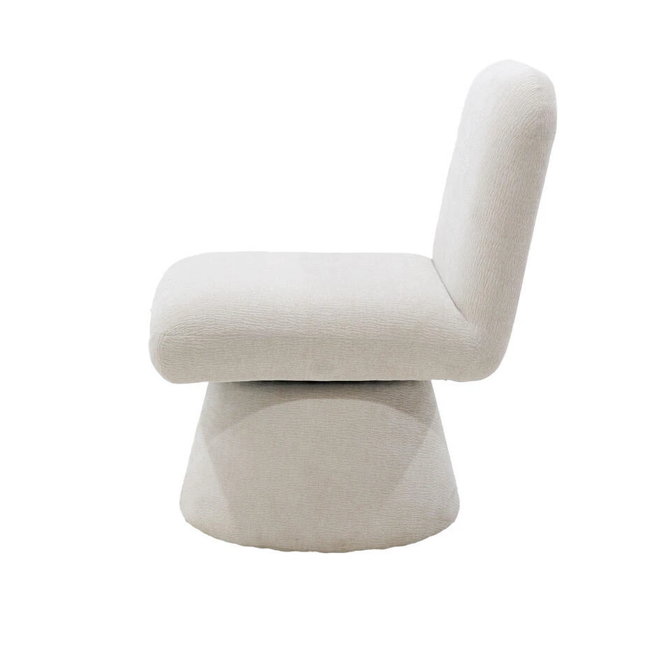 Draaifauteuil Beige Stof - 70x60x78cm - Zithoogte 45cm - Olivier 4 Draaifauteuil Beige Stof - 70x60x78cm - Zithoogte 45cm - Olivier - Afbeelding 4