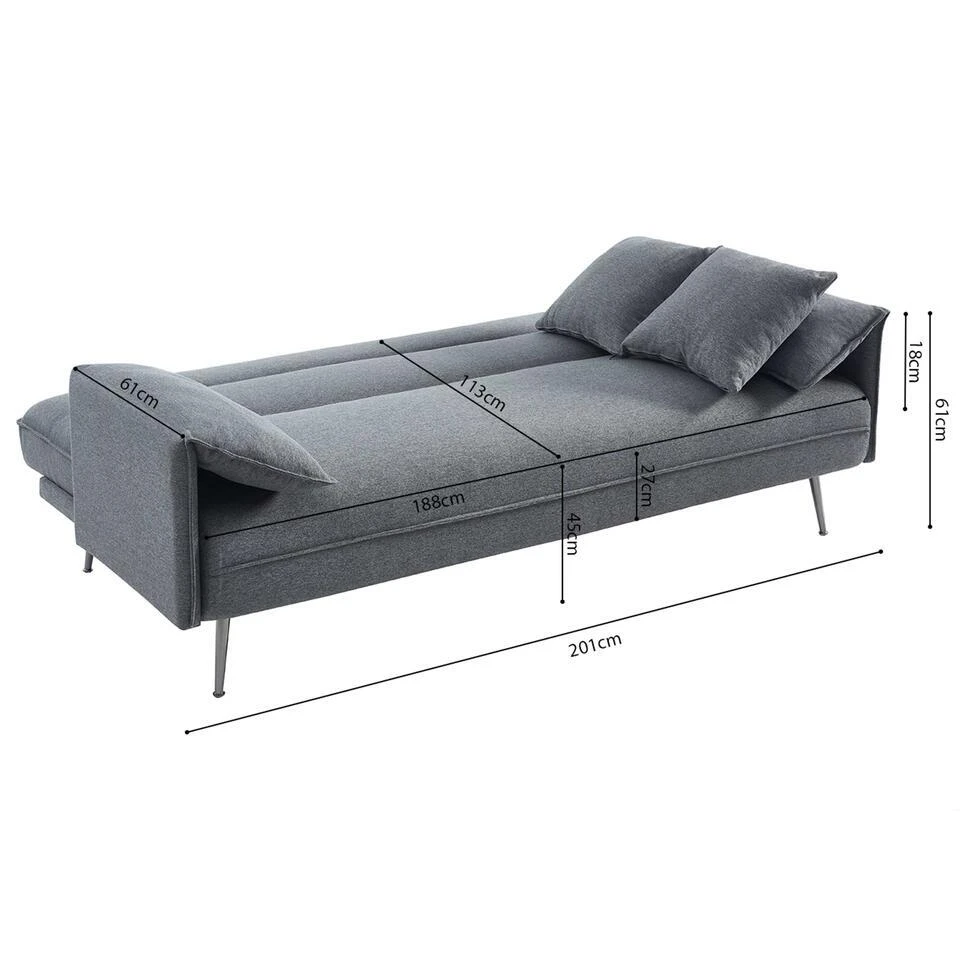 Rousseau Grijs Sivas Slaapbank - Eucalyptus Frame - H-H 95 X B-L 199 X D-P 89 Cm 10 Rousseau Grijs Sivas Slaapbank - Eucalyptus Frame - H-H 95 X B-L 199 X D-P 89 Cm - Afbeelding 10