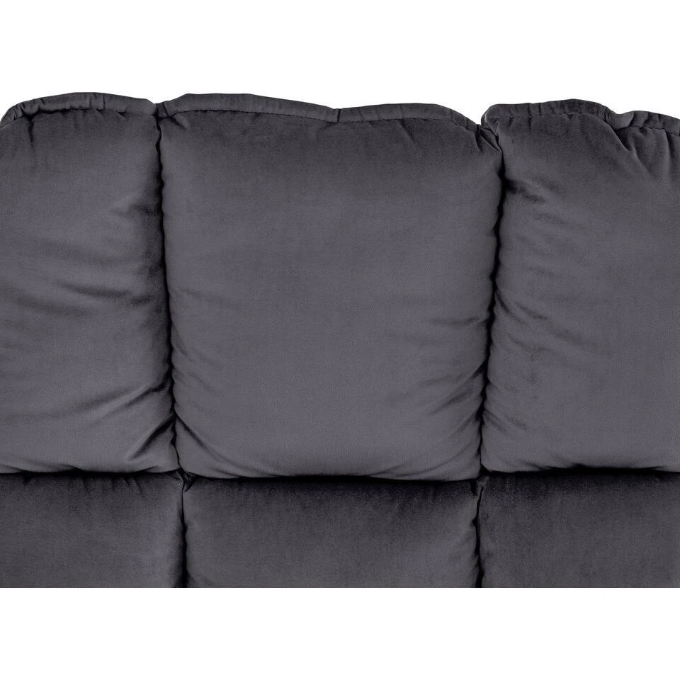 Pilou - Fauteuil Met Hocker In Fluweel In Antraciet 5 Pilou - Fauteuil Met Hocker In Fluweel In Antraciet - Afbeelding 5