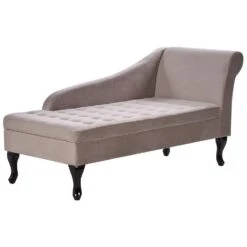 PESSAC - Chaise Longue - Taupe - Rechterzijde - Fluweel -Leenbakker Winkel 182a848b9d1843be98a4aef7273b5e23