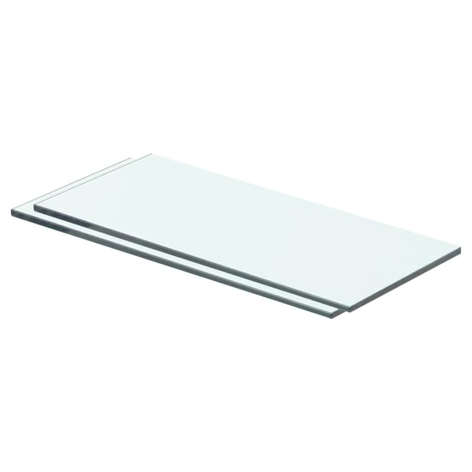 VidaXL Schappen 2 St 40x12 Cm Glas Transparant 1 VidaXL Schappen 2 St 40x12 Cm Glas Transparant