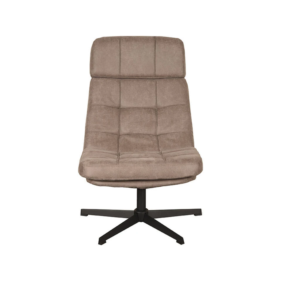 LABEL51 Fauteuil Alvar - Taupe - Micro Suede - 57x53x83 Cm 2 LABEL51 Fauteuil Alvar - Taupe - Micro Suede - 57x53x83 Cm - Afbeelding 2