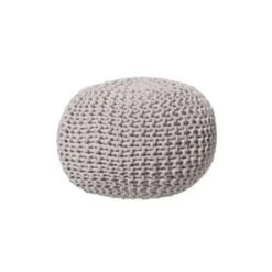 Beliani Poef CONRAD - Grijs Katoen