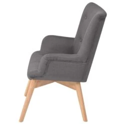 VidaXL Fauteuil Met Voetenbankje Stof Grijs -Leenbakker Winkel 1952805528 0102