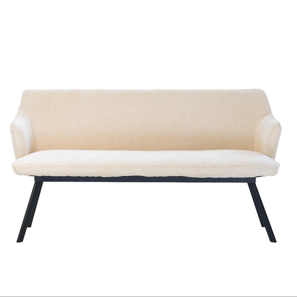 Eetkamerbank Rechthoek - Beige Stof - 160x60x88cm - Taylor 7 Eetkamerbank Rechthoek - Beige Stof - 160x60x88cm - Taylor - Afbeelding 7