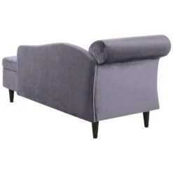 LUIRO - Chaise Longue - Donkergrijs - Linkerzijde - Fluweel -Leenbakker Winkel 1c054be6abab44f999fb16003525295d