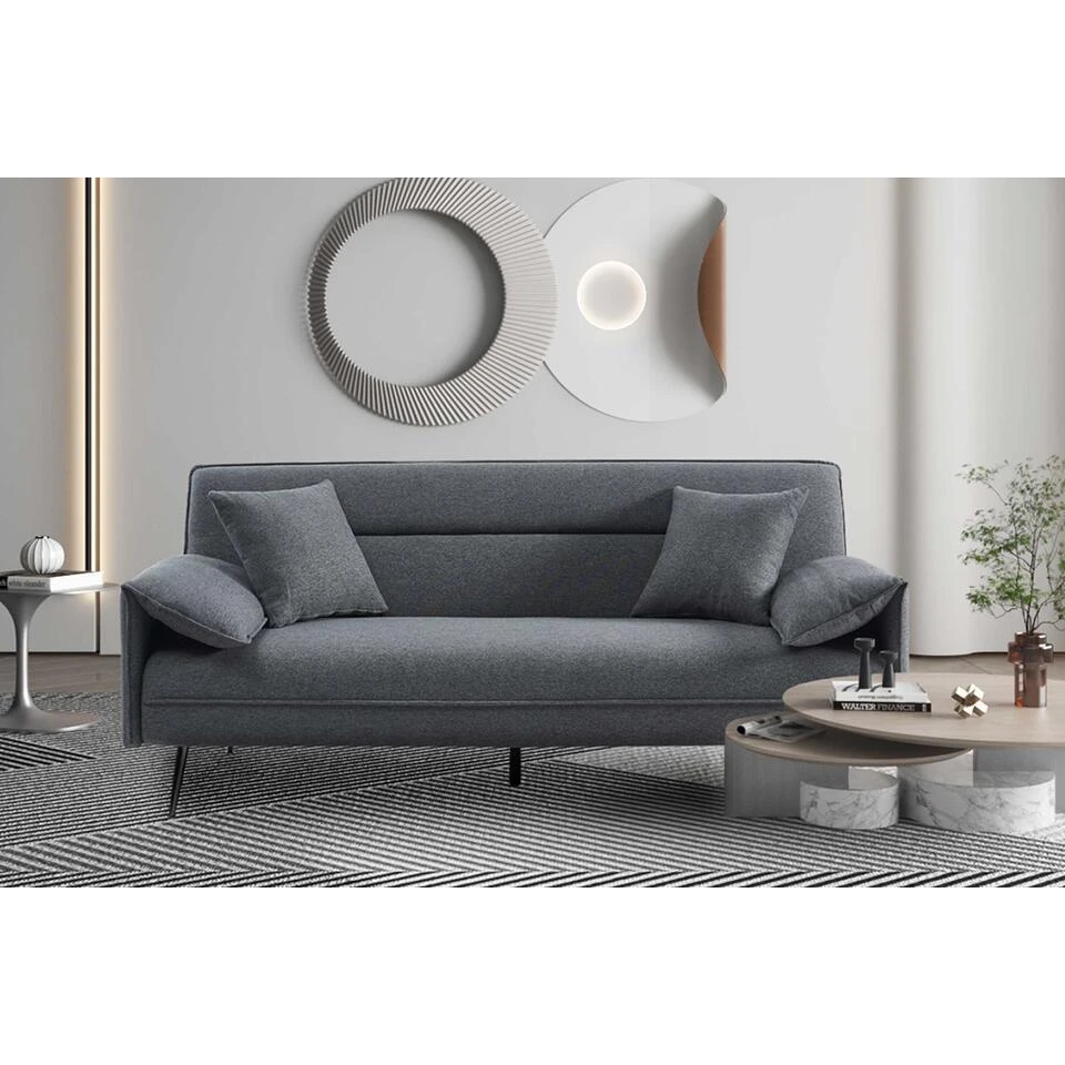 Rousseau Grijs Sivas Slaapbank - Eucalyptus Frame - H-H 95 X B-L 199 X D-P 89 Cm 2 Rousseau Grijs Sivas Slaapbank - Eucalyptus Frame - H-H 95 X B-L 199 X D-P 89 Cm - Afbeelding 2