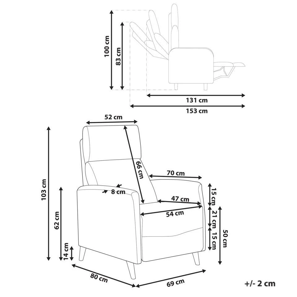 SELVIK - Relaxfauteuil - Gebroken Wit - Stof 4 SELVIK - Relaxfauteuil - Gebroken Wit - Stof - Afbeelding 4