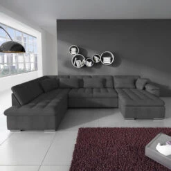 Meubella - Hoekbank Nicoreta - Grijs - Stof - Rechts -Leenbakker Winkel 1f6f0768f5f44646bdd654779a6c0c4e