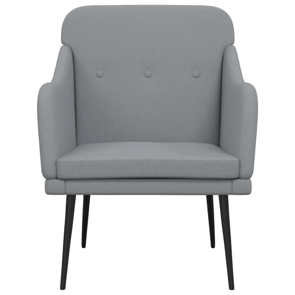 VidaXL Fauteuil 63x76x80 Cm Stof Lichtgrijs 3 VidaXL Fauteuil 63x76x80 Cm Stof Lichtgrijs - Afbeelding 3