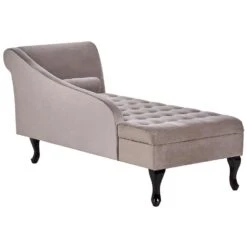 PESSAC - Chaise Longue - Taupe - Rechterzijde - Fluweel -Leenbakker Winkel 20934e9e6b7943a0a4a118cd99c6730c