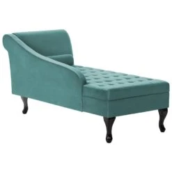 PESSAC - Chaise Longue - Groenblauw - Rechterzijde - Fluweel -Leenbakker Winkel 21fa65758b7c479aa540213729fb14cb