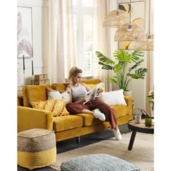 Beliani Poef BIRCH - Groen Katoen -Leenbakker Winkel 2386c25b8b514e2390befd359a3f0294