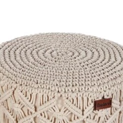 NAWABAD - Poef - Beige - 40 X 40 X 50 Cm - Katoen -Leenbakker Winkel 24e39463ef35475986f36301eba1a57f