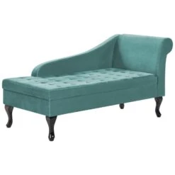PESSAC - Chaise Longue - Groenblauw - Rechterzijde - Fluweel -Leenbakker Winkel 256a16d881c54f49b79b3d33f2804151