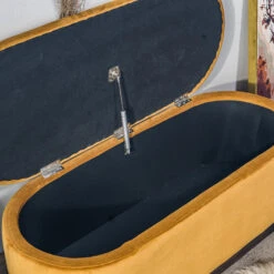 Bank Met Opbergruimte En Mosterdgeel Fluweel -Leenbakker Winkel 25a8a4d7ed9546ac8ed208c578b34b38