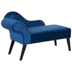 BIARRITZ - Chaise Longue - Blauw - Linkerzijde - Fluweel -Leenbakker Winkel 26a124eea4da41e997b9c47791f23982
