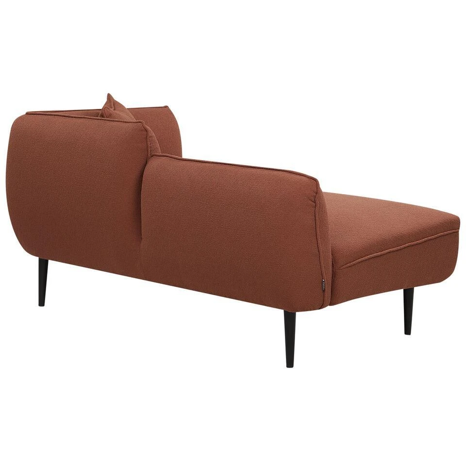 CHEVANNES - Chaise Longue - Donkerrood - Bouclé 7 CHEVANNES - Chaise Longue - Donkerrood - Bouclé - Afbeelding 7