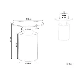 ARIAGA - Bijzettafel - Wit/Goud - Metaal -Leenbakker Winkel 271b6b359a6547d78ccc748c02e5cf6d