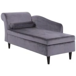 LUIRO - Chaise Longue - Donkergrijs - Linkerzijde - Fluweel -Leenbakker Winkel 2932d0052e3e4f1e809390337568f88e
