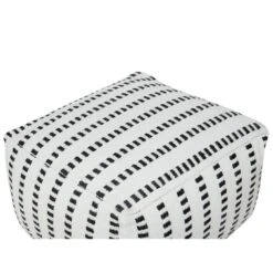 GAJAN - Buitenpoef - Zwart/Wit - 50 X 50 X 30 Cm - Synthetisch -Leenbakker Winkel 2e405a6c0d304339985f16a8d0a5dd9e