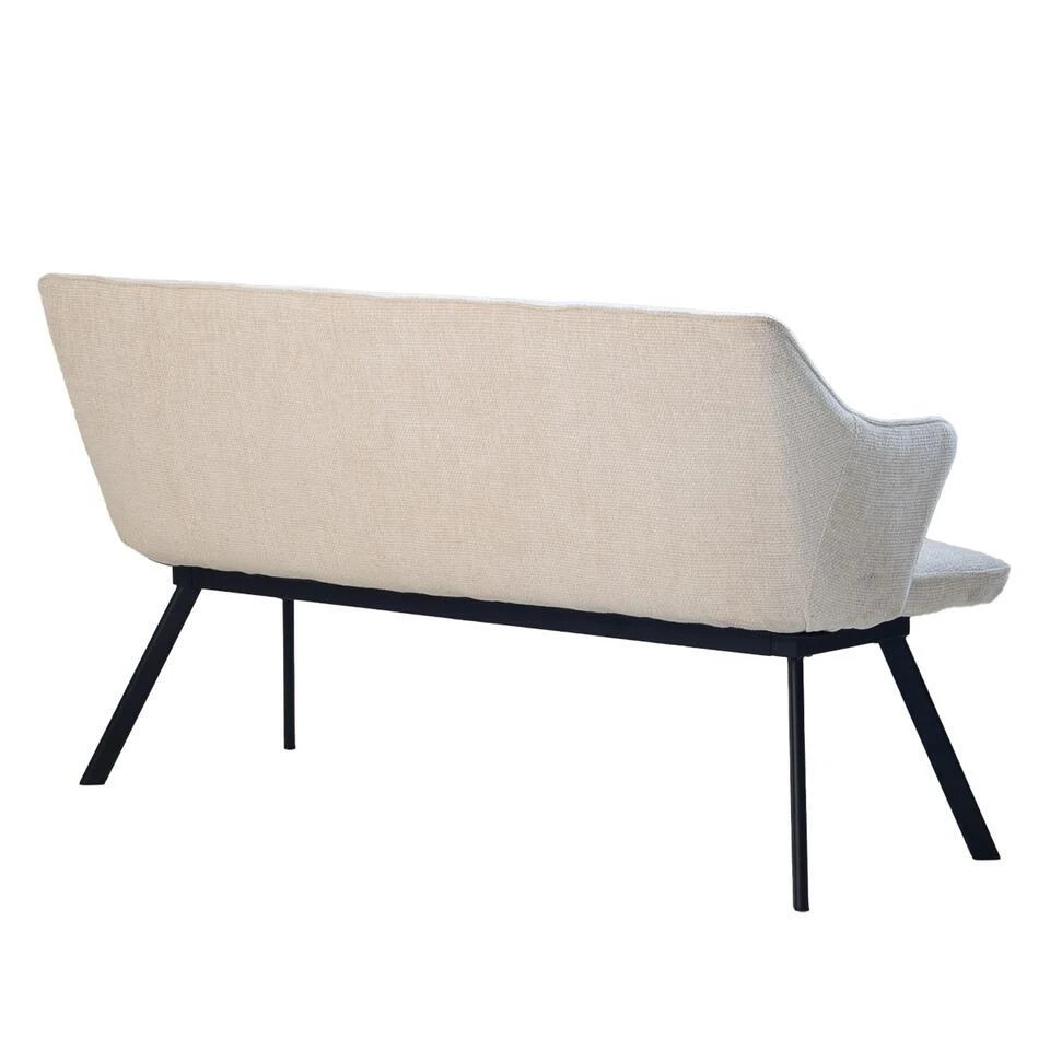 Eetkamerbank Rechthoek - Beige Stof - 160x60x88cm - Taylor 4 Eetkamerbank Rechthoek - Beige Stof - 160x60x88cm - Taylor - Afbeelding 4