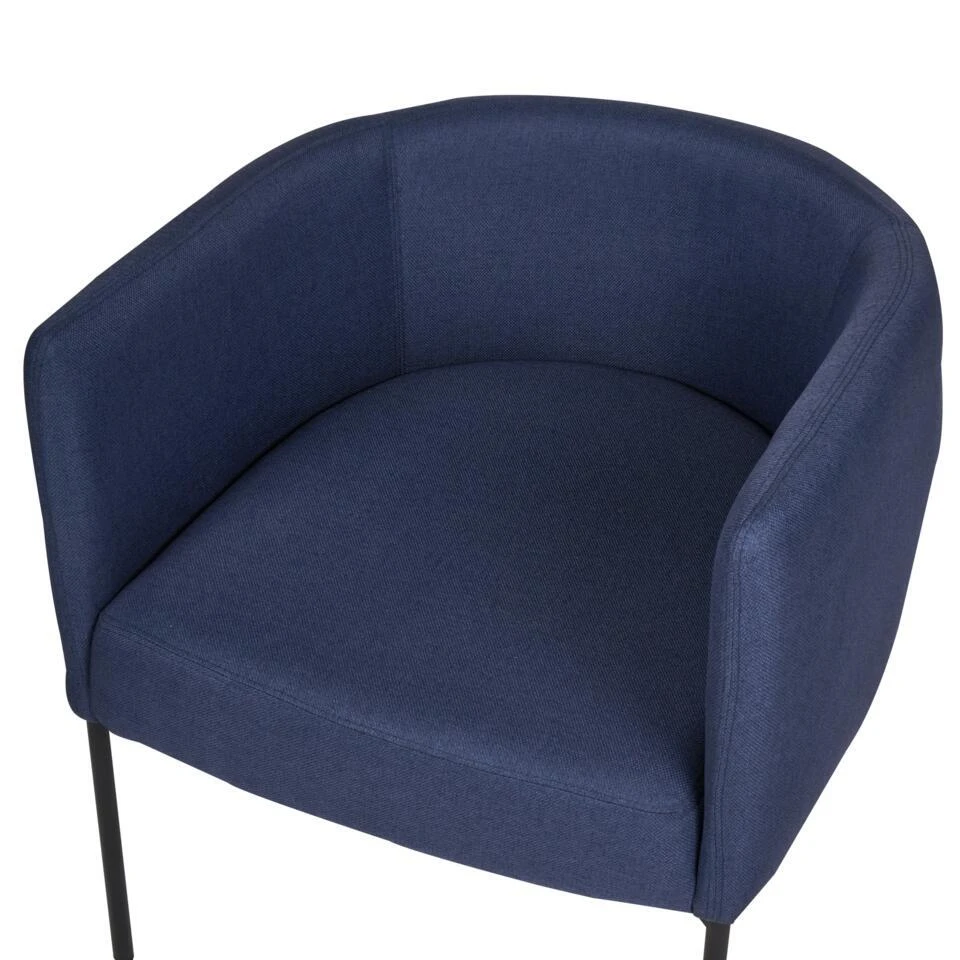 MALMOS - Fauteuil - Donkerblauw - Kunstlinnen 9 MALMOS - Fauteuil - Donkerblauw - Kunstlinnen - Afbeelding 9
