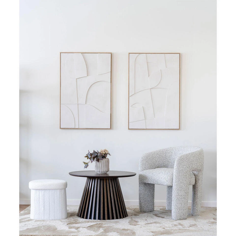 Hioshop Medford Poef Teddy- Wit Wit 5 Hioshop Medford Poef Teddy- Wit Wit - Afbeelding 5