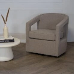 Fauteuil Bouclé Taupe - Zithoogte 46,5cm - 75x73x77cm -Leenbakker Winkel 352851ad93a94818b3afbcb026b690ad