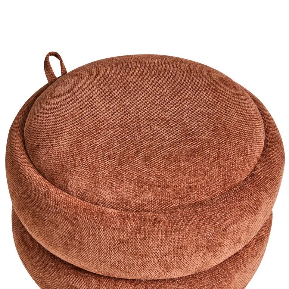 HAWLEY - Poef - Goudbruin - Chenille 8 HAWLEY - Poef - Goudbruin - Chenille - Afbeelding 8