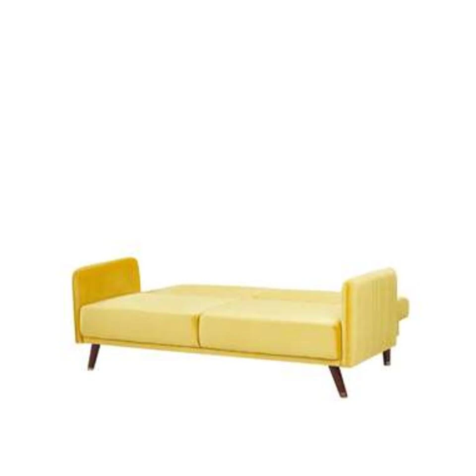 Beliani Driezitsbank - SENJA Geel Fluweel 4 Beliani Driezitsbank - SENJA Geel Fluweel - Afbeelding 4