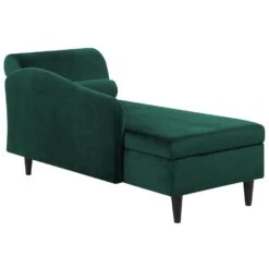 LUIRO - Chaise Longue - Groen - Rechterzijde - Fluweel -Leenbakker Winkel 3928daf7f15548ccb9ffdbb84690a346