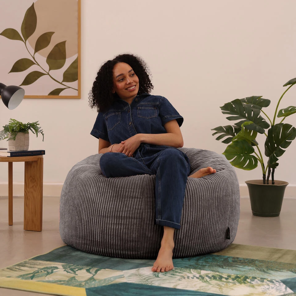 Icon Zitzak Kingston - Corduroy Zitzak Volwassenen - Houtskool 2 Icon Zitzak Kingston - Corduroy Zitzak Volwassenen - Houtskool - Afbeelding 2