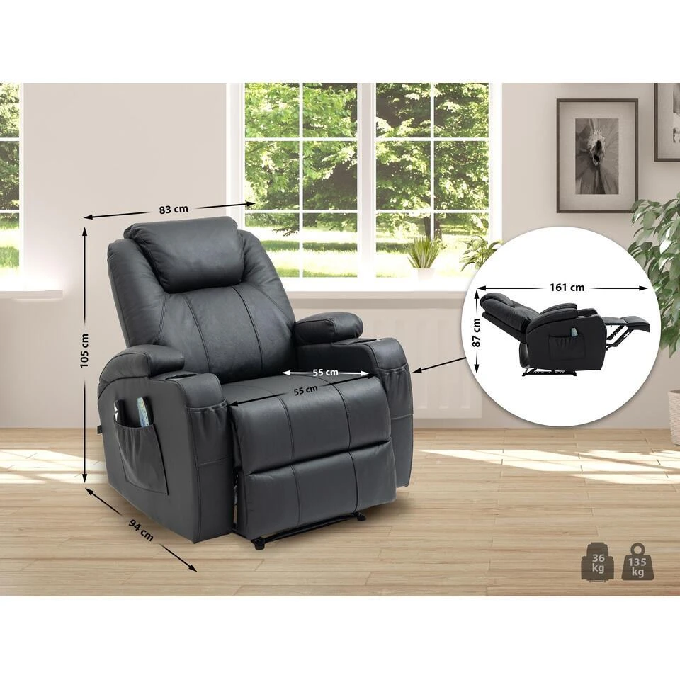 CLP Fauteuil Hepler Zwart Frame - Echt Leer - Zwart 2 CLP Fauteuil Hepler Zwart Frame - Echt Leer - Zwart - Afbeelding 2