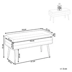 DURHAM - Bankje - Roze - Fluweel -Leenbakker Winkel 3bb2f451f81b4a25b7def94645dfd15a